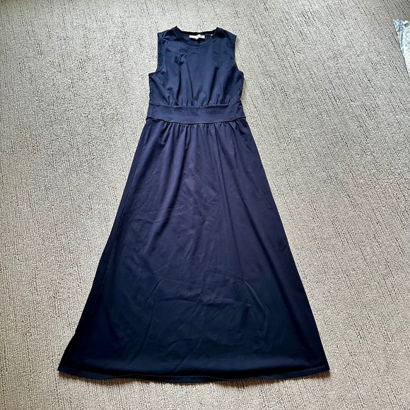 FRAME Classically Chic Banded Waist Navy Maxi Dress Sz S NWT!! - Picture 1 of 5